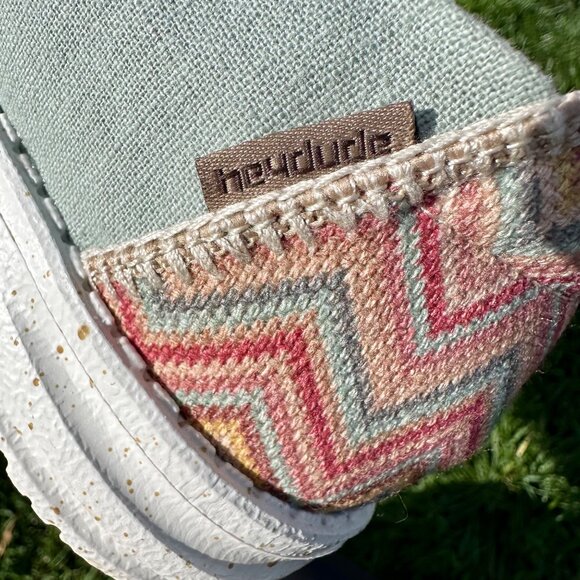 HEY DUDE Size 11 Wendy Cotton Canvas Elastic UltraLIGHT EVA Outsole Deck Boat Sh - Picture 7 of 15